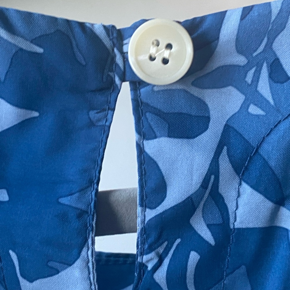 Rip Skirt Hawaii Womens Blue Floral Sleeveless Dress Pockets Size L - Picture 3 of 8